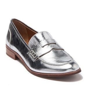 Franco Sarto Jolette Penny Loafer Silver NWT